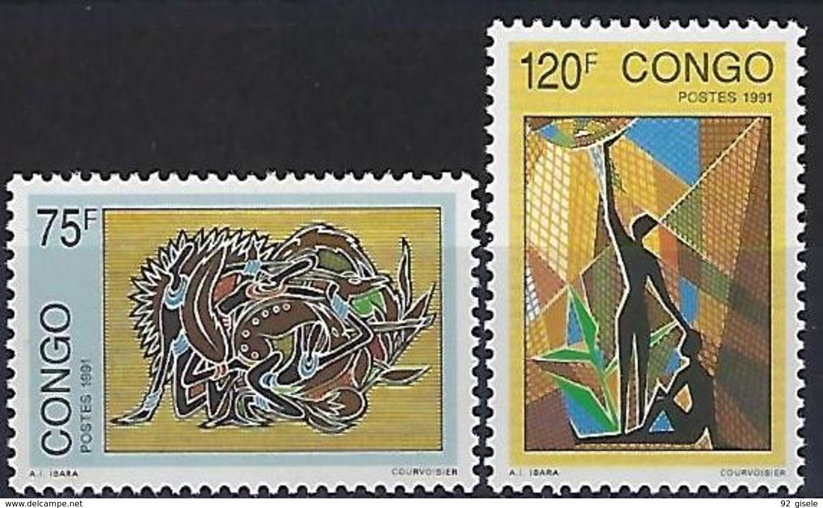 Congo YT 947 & 948 " Art Moderne " 1991 Neuf** - Neufs