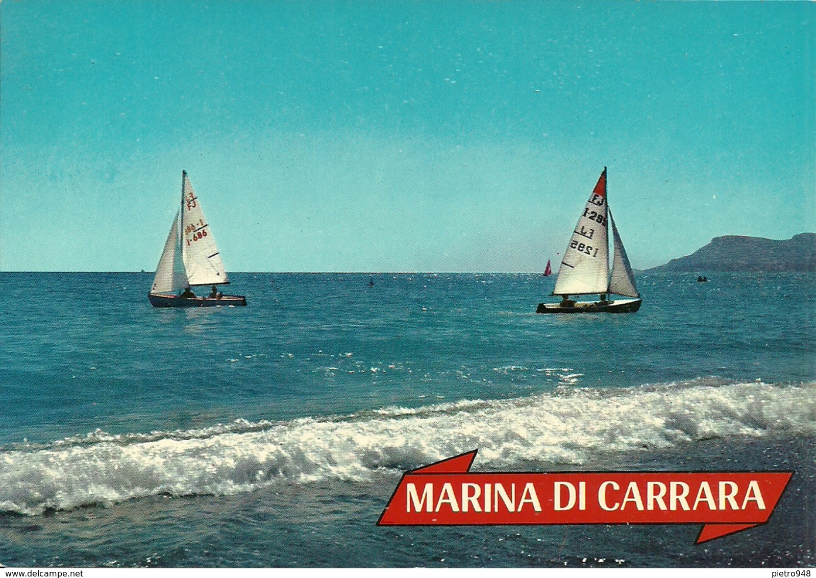 Marina Di Carrara (Massa Carrara) Barche A Vela Viste Dalla Spiaggia - Carrara