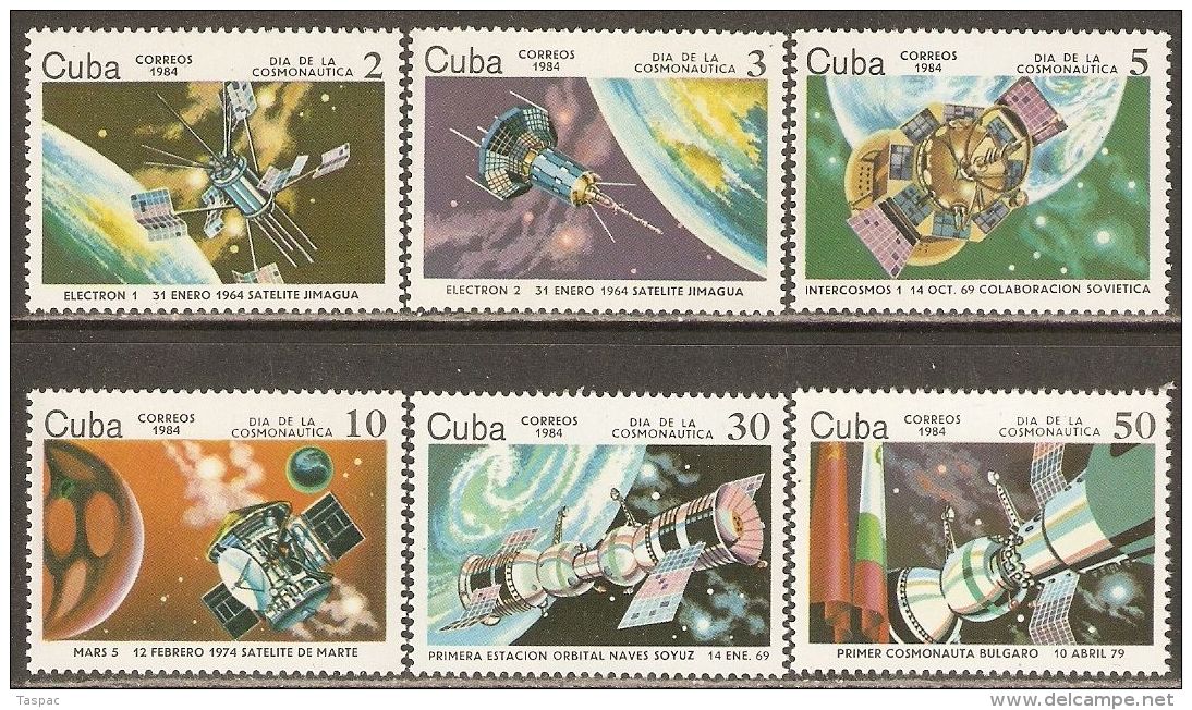 Cuba 1984 Mi# 2844-2849 ** MNH - Cosmonauts' Day / Space - América Del Norte