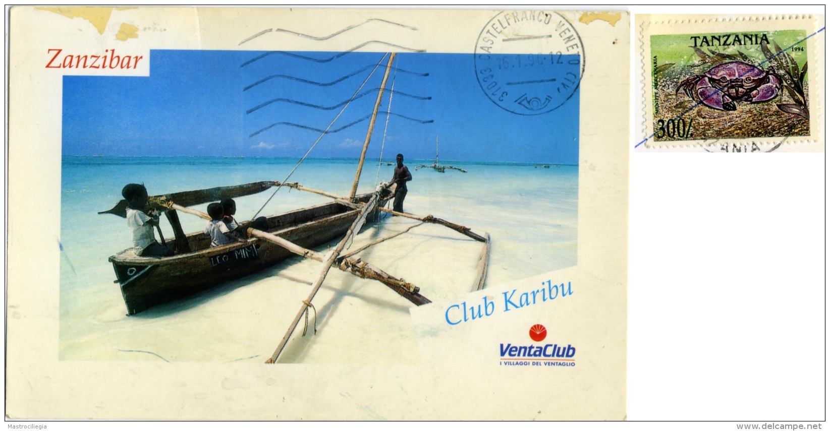 TANZANIA  Piroga  Dugout Canoe  Club Karibu Nice Stamp - Tanzania