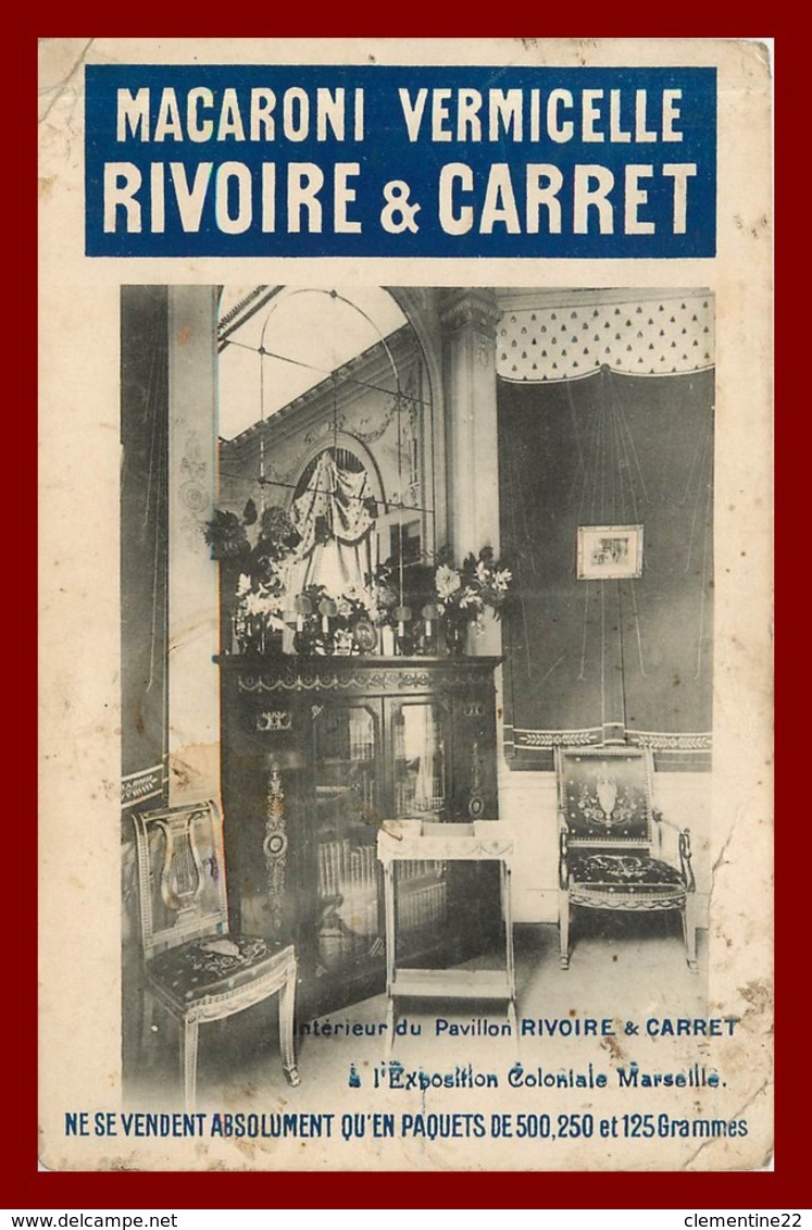 13 Marseille Expo Stand Rivoire Et Carret      ( Scan Recto Et Verso ) - Expositions Coloniales 1906 - 1922