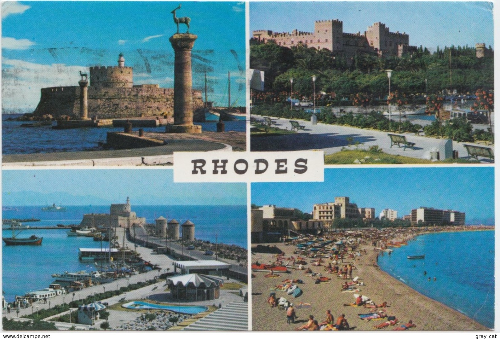 RHODES, Multi View, 1989 Used Postcard [21185] - Greece