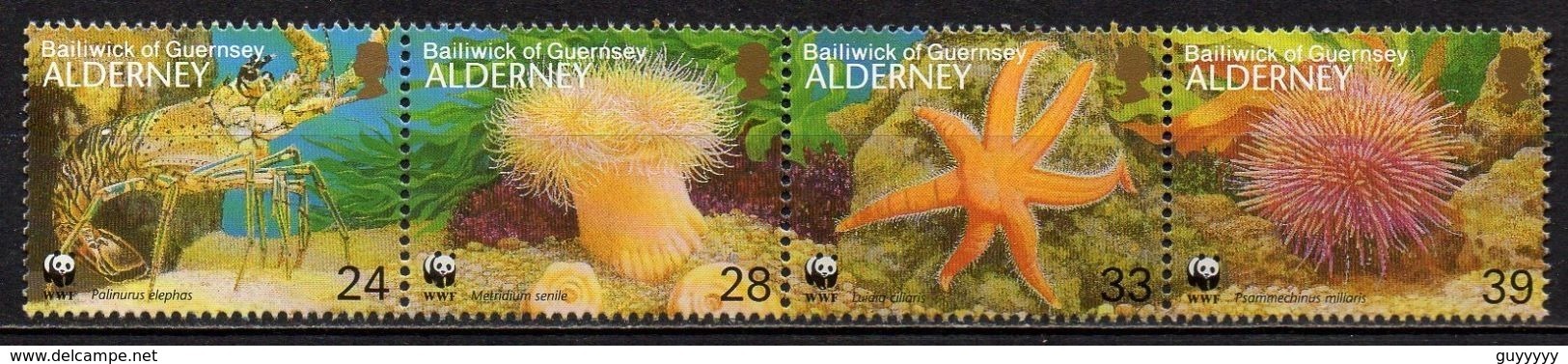 Alderney - 1993 - Yvert N° 61 à 64 **  - WWF, Faune Marine D'Alderney - Alderney