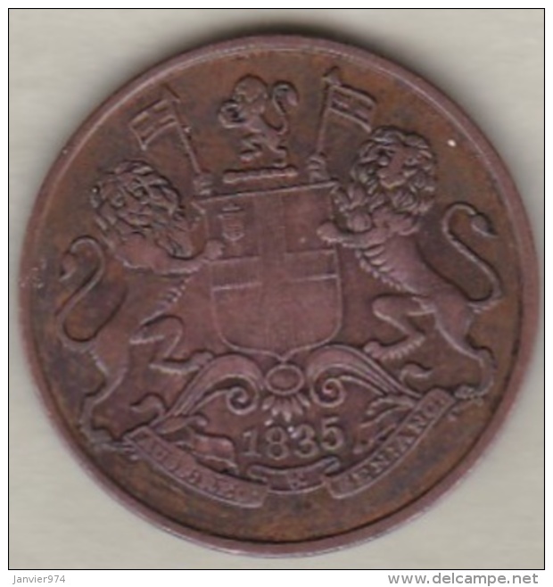 East India Company . 1/4 Anna 1835 B Bombay. William IV .KM# 446.1 - Inde