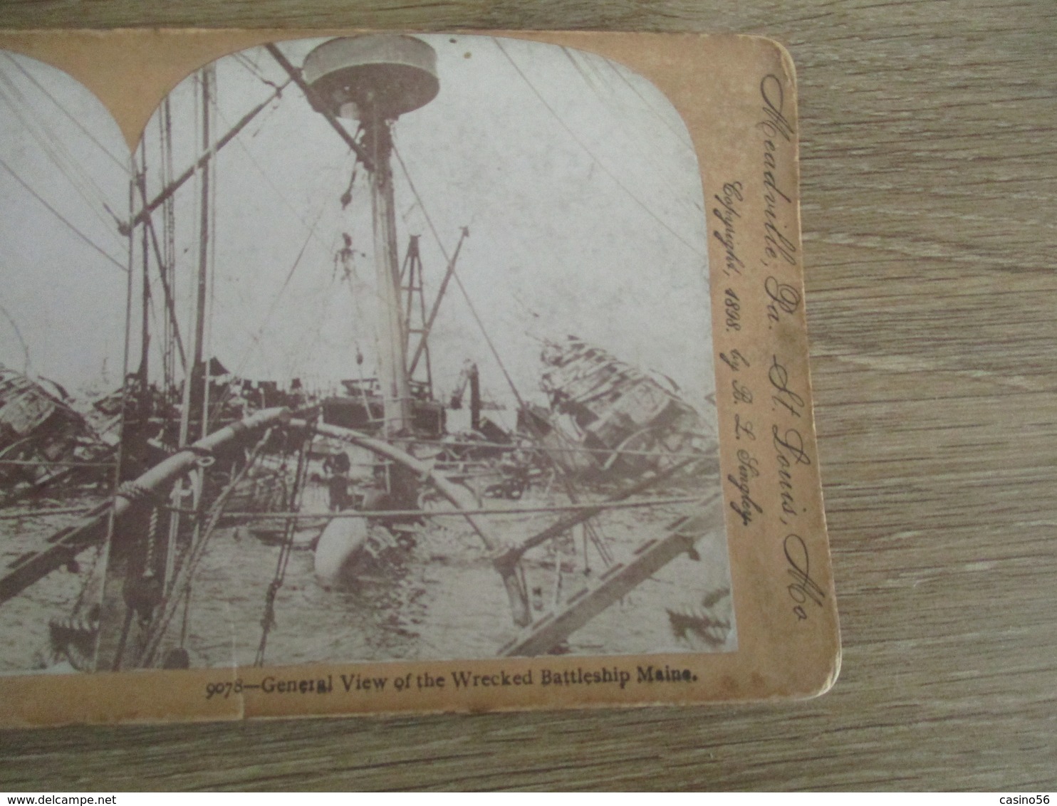 PHOTO STEREOSCOPIQUE  WRECKED BATTLESHIP - Stereoscopic