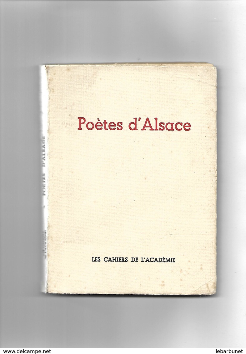 Livre 1952 Poètes D'Alsace - Autres & Non Classés