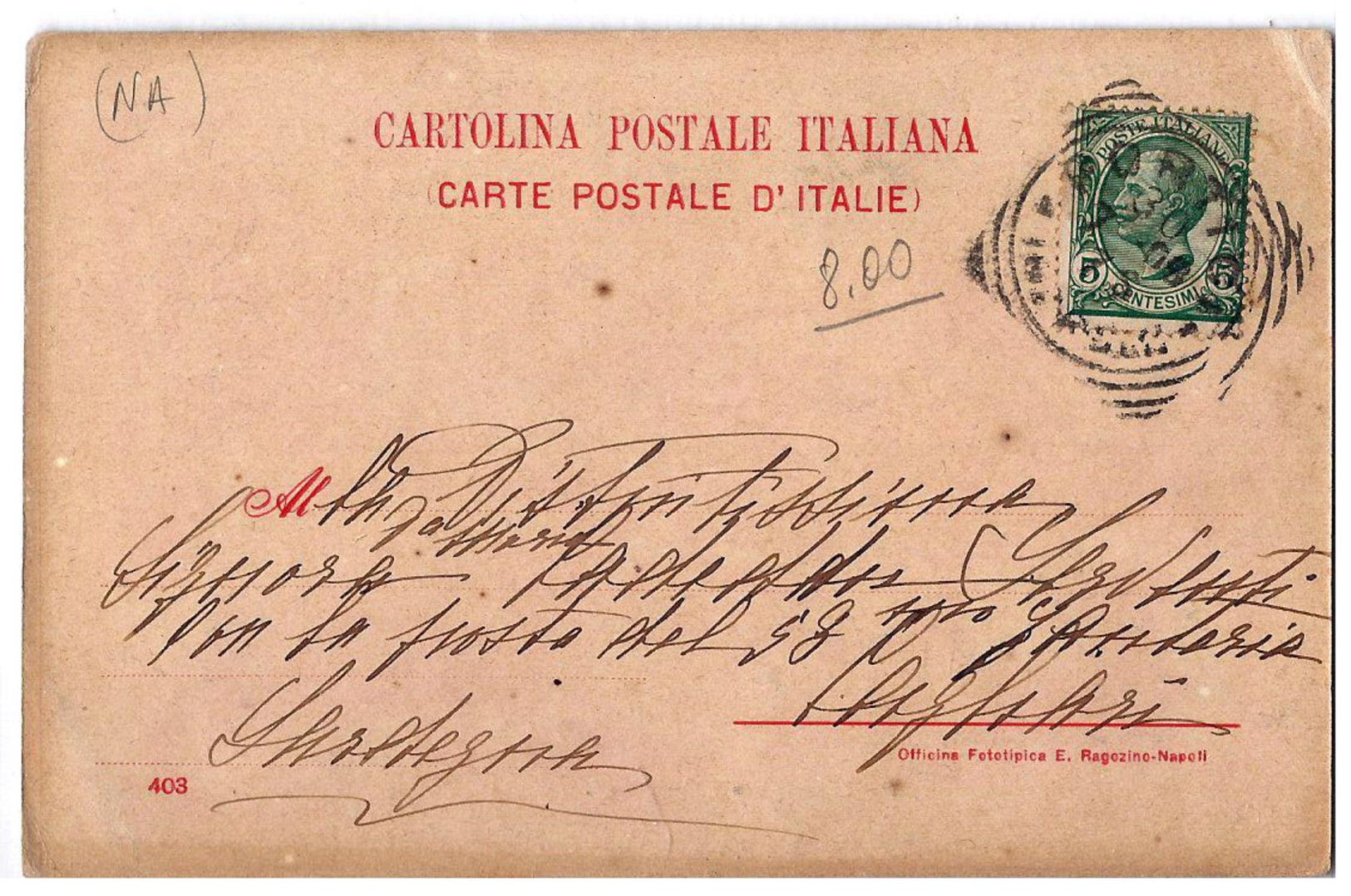 Portici (Napoli) - Viale Umberto I - 1908. - Portici