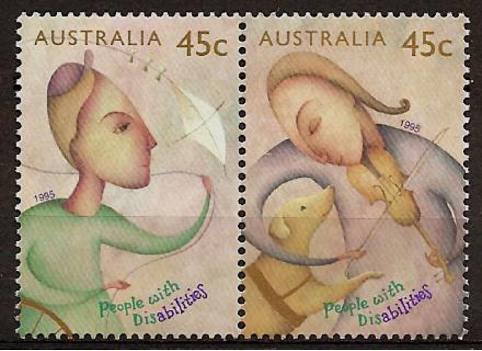 AUSTRALIA 1995 - People With DISABILITIES - Pair Mi 1488-89 MNH ** Cv€3,00 K434 - Ungebraucht