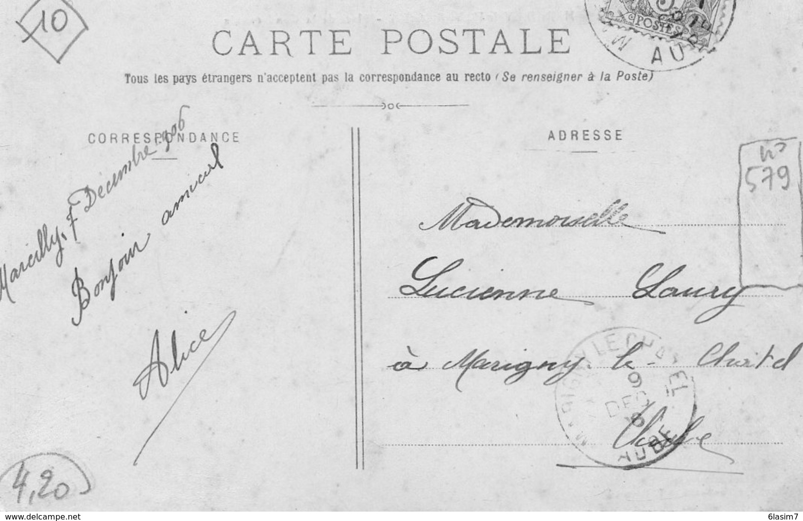 CPA - MARCILLY-le-HAYER (10) - Aspect De La Place Et De La Gendarmerie En 1906 - Marcilly