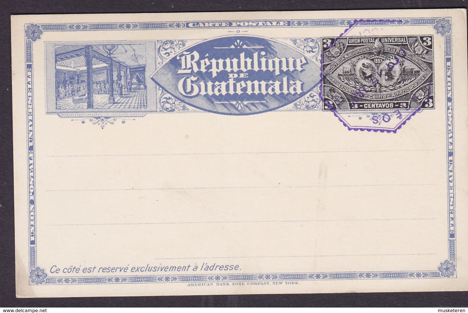 Guatemala UPU Postal Stationery Ganzsache Entier 3 Centavos 1897 - Guatemala