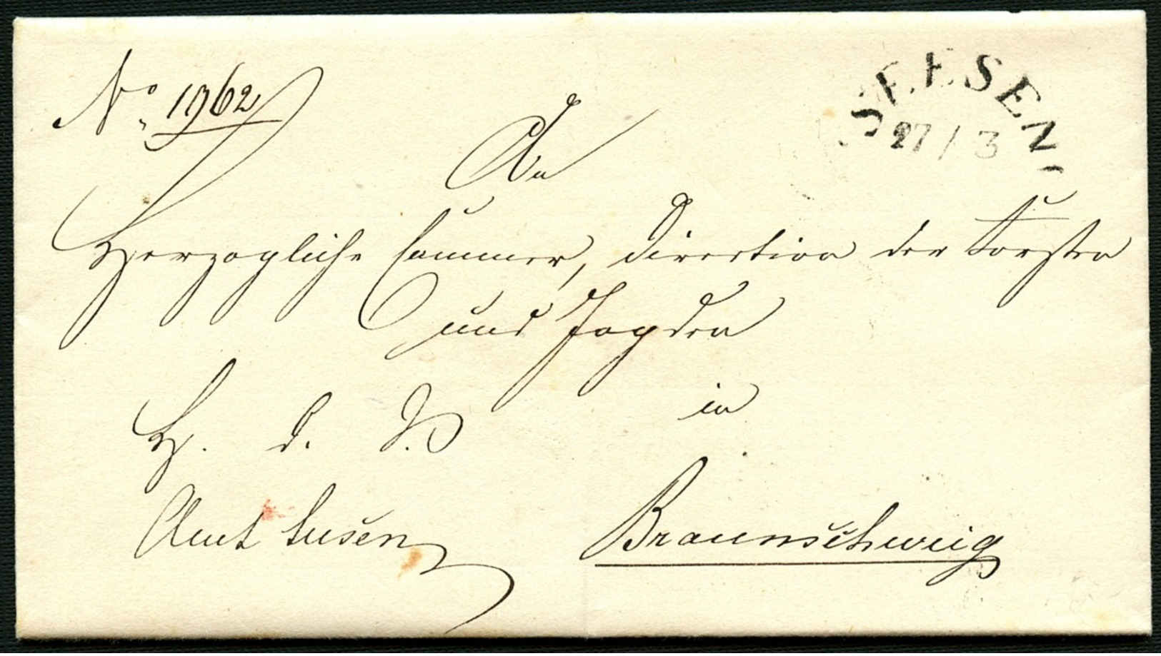 BRAUNSCHWEIG 1849, BRIEF MIT INHALT, STPL-HALBKREIS SEESEN NACH BRAUNSCHWEIG - Vorphilatelie