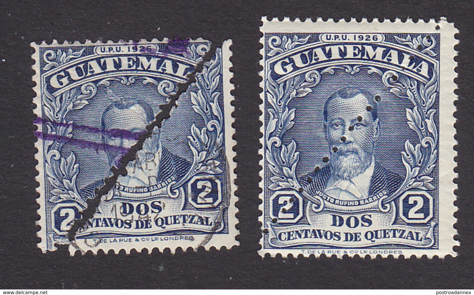 Guatemala, Scott #300 X2, 300a, Used/Mint Hinged, Barrios, Issued 1941 - Guatemala
