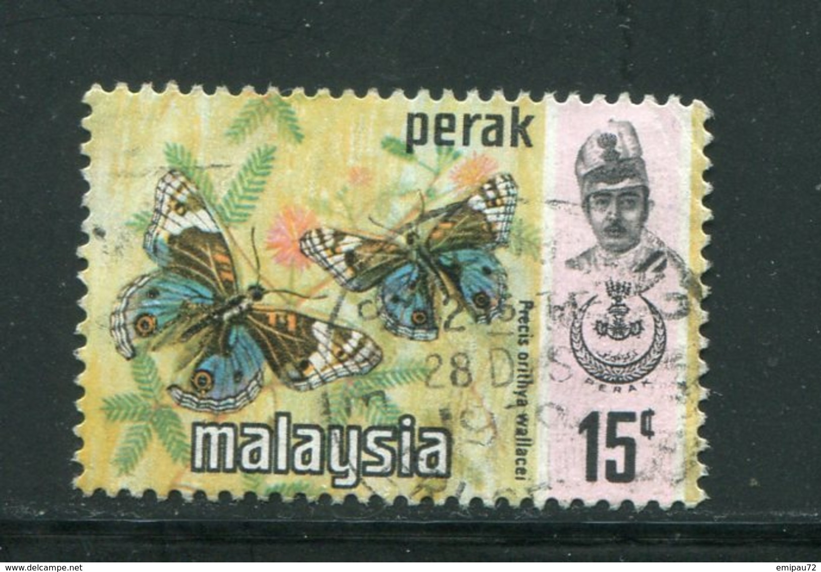 MALAISIE- PERAK- Y&T N°123- Oblitéré (papillon) - Perak
