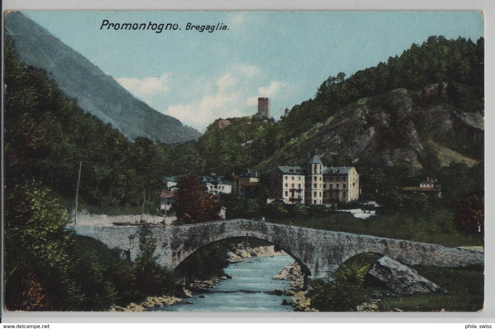 Promontogno (Bregaglia) Dorfpartie - Photo: Carl Künzli No. 1259 - Bregaglia