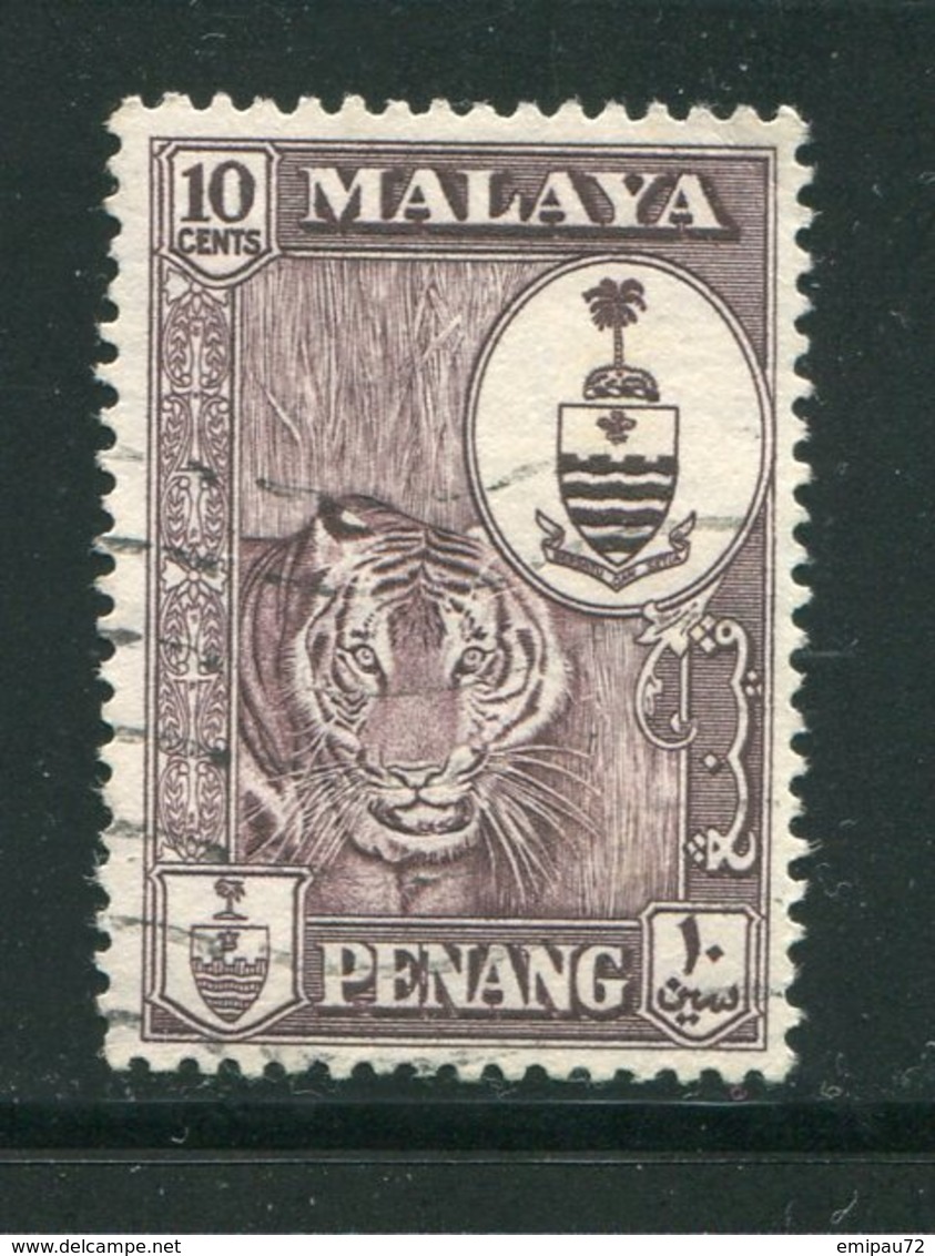 MALAISIE- PENANG- Y&T N°54- Oblitéré (tigre) - Penang