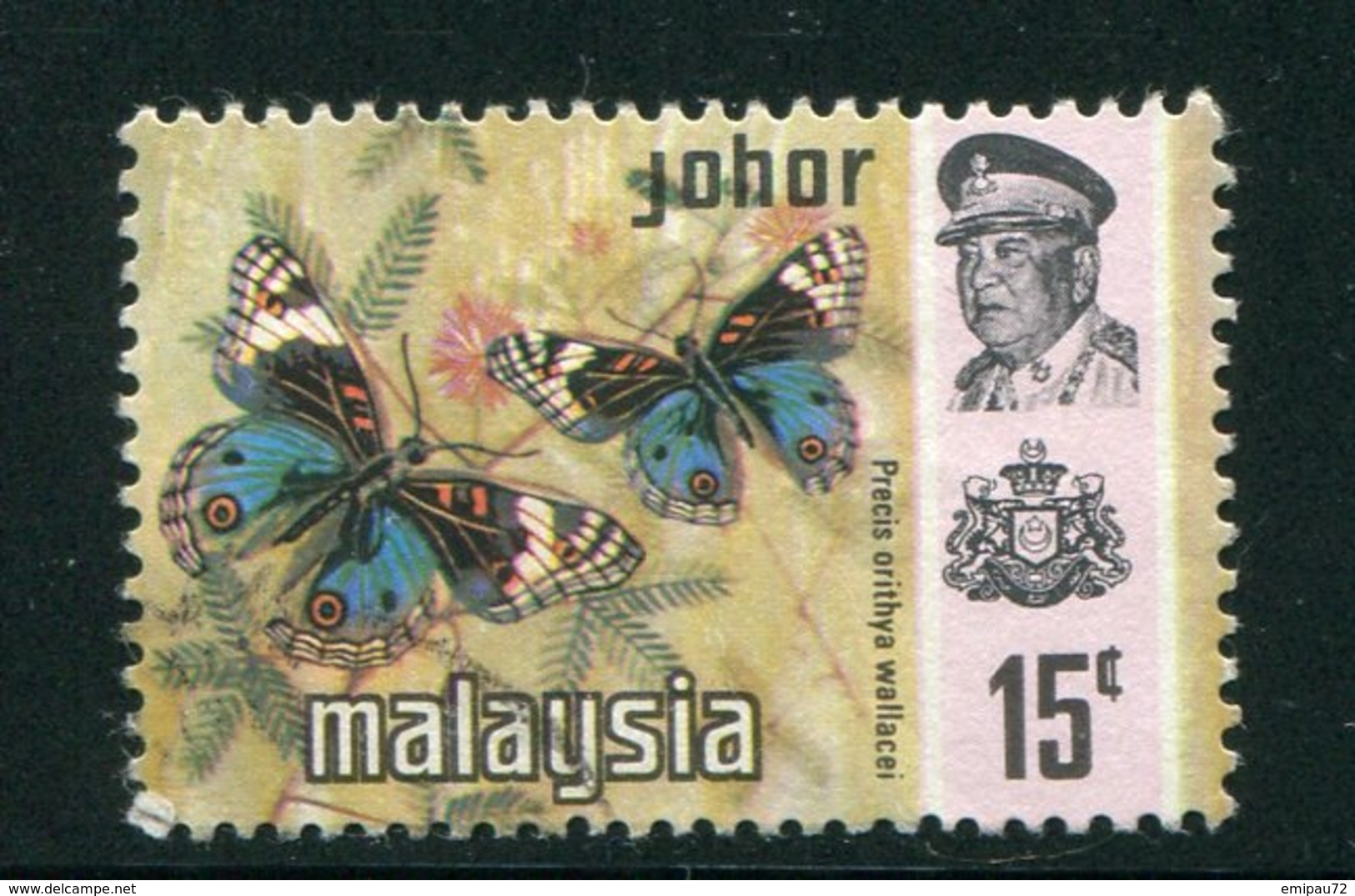 MALAISIE- JOHORE- Y&T N°155- Oblitéré (papillon) - Johore