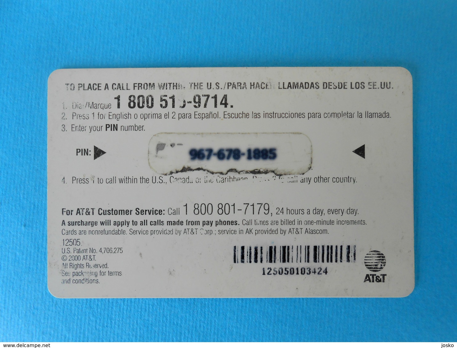 GET Connected - 20. Minutes ...... USA - AT&T Prepaid Phone Card  * United States - AT&T