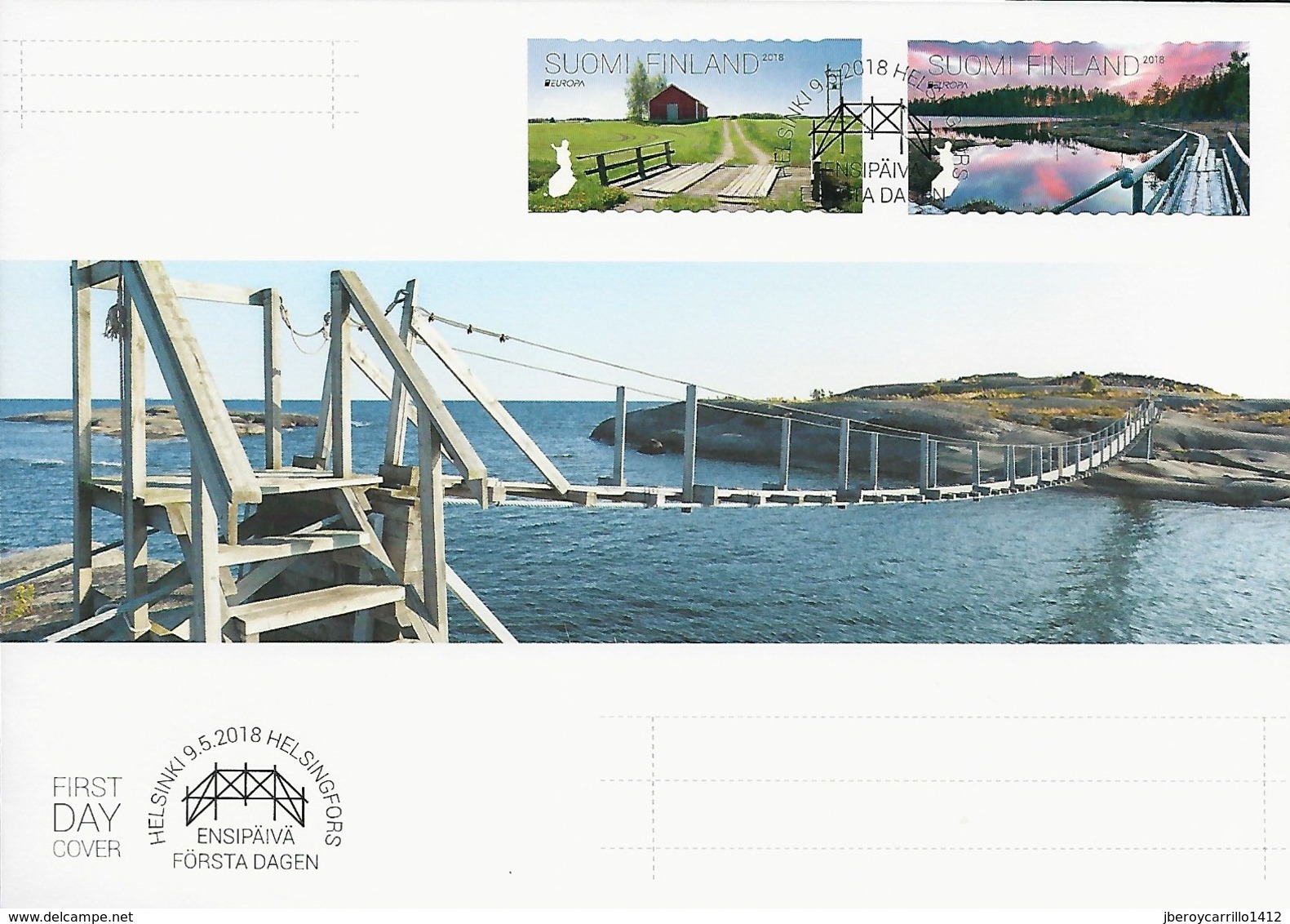 FINLANDIA/ FINLAND/ FINNLAND -EUROPA 2018 -TEMA ANUAL -"PUENTES.- BRIDGES - BRÜCKEN - PONTS" - FDC De La SERIE - 2018