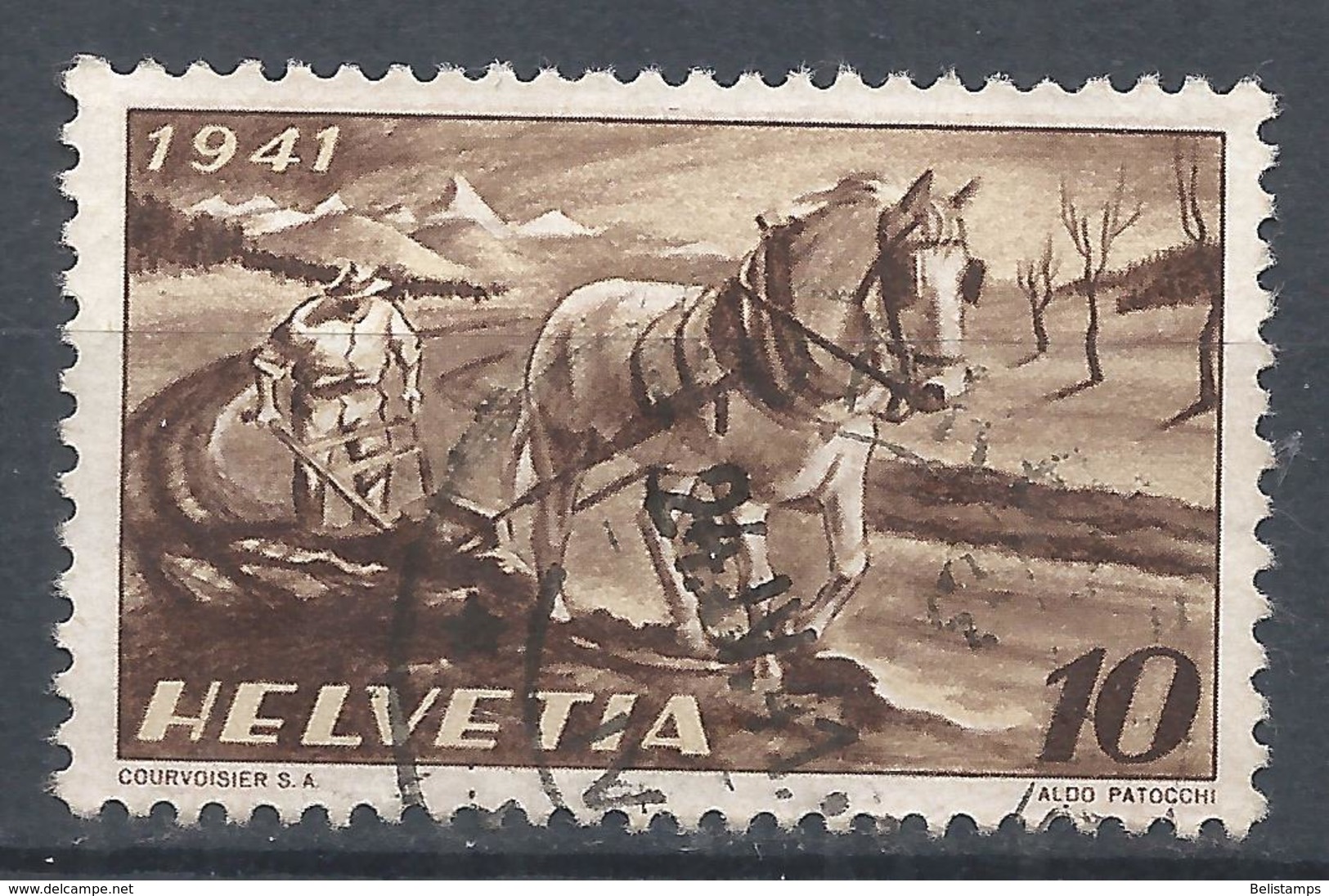 Switzerland 1941. Scott #279 (U) Farmer Plowing - Oblitérés