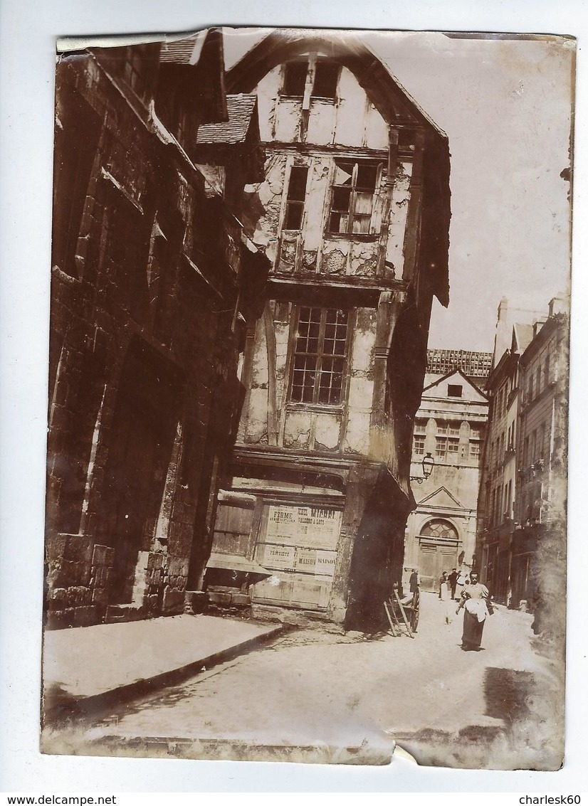 Photographie Ancienne Animée Rouen - Personnes Anonymes