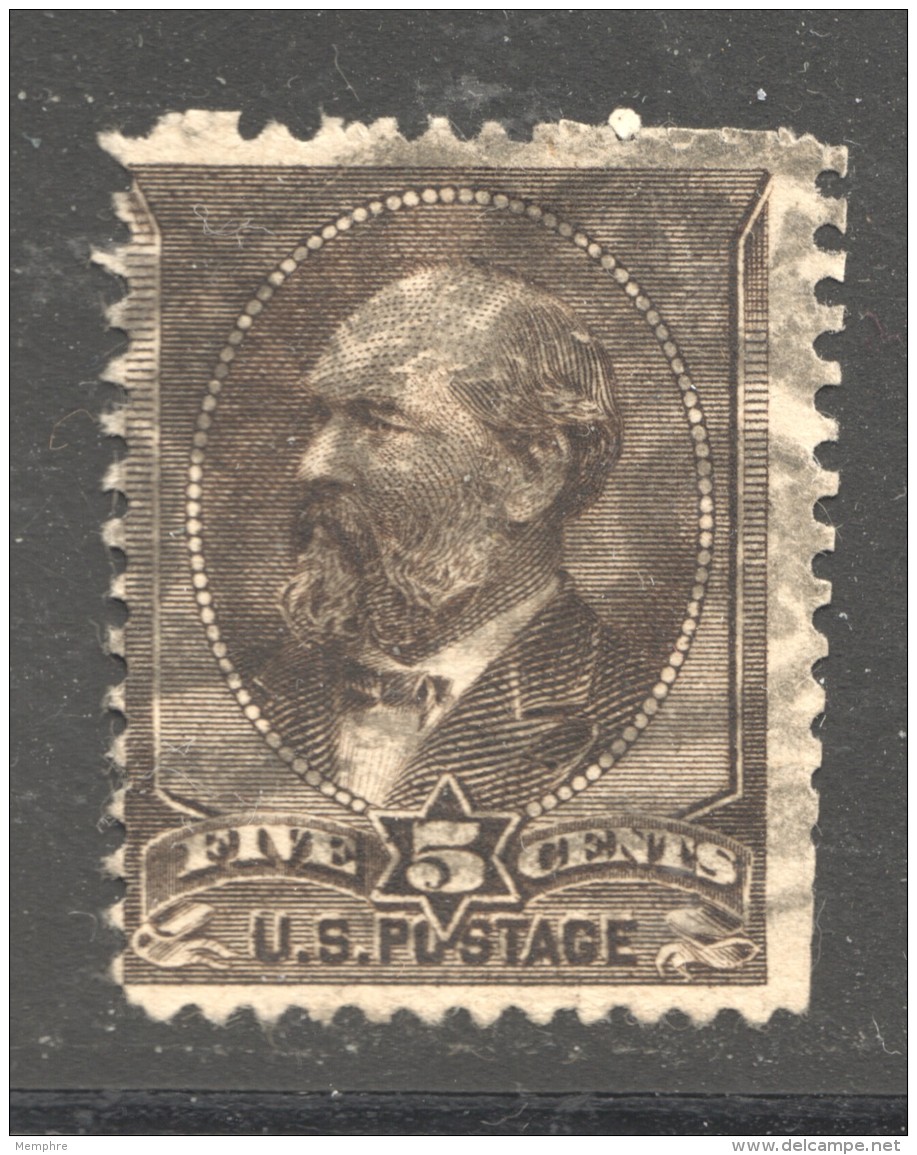 1882  James A. Garfield  5 Cents  Sc 205  Used - Ongebruikt