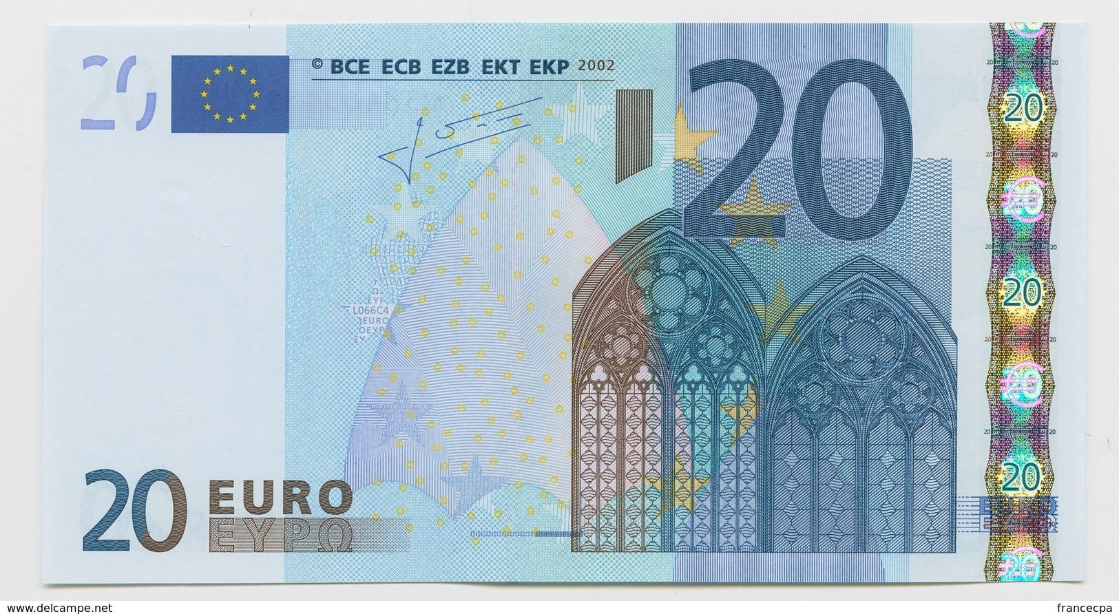 11 - BILLET 20 EURO 2002 NEUF Signature JEAN CLAUDE TRICHET  N° U58460189045 - Imp L066C4 - 20 Euro