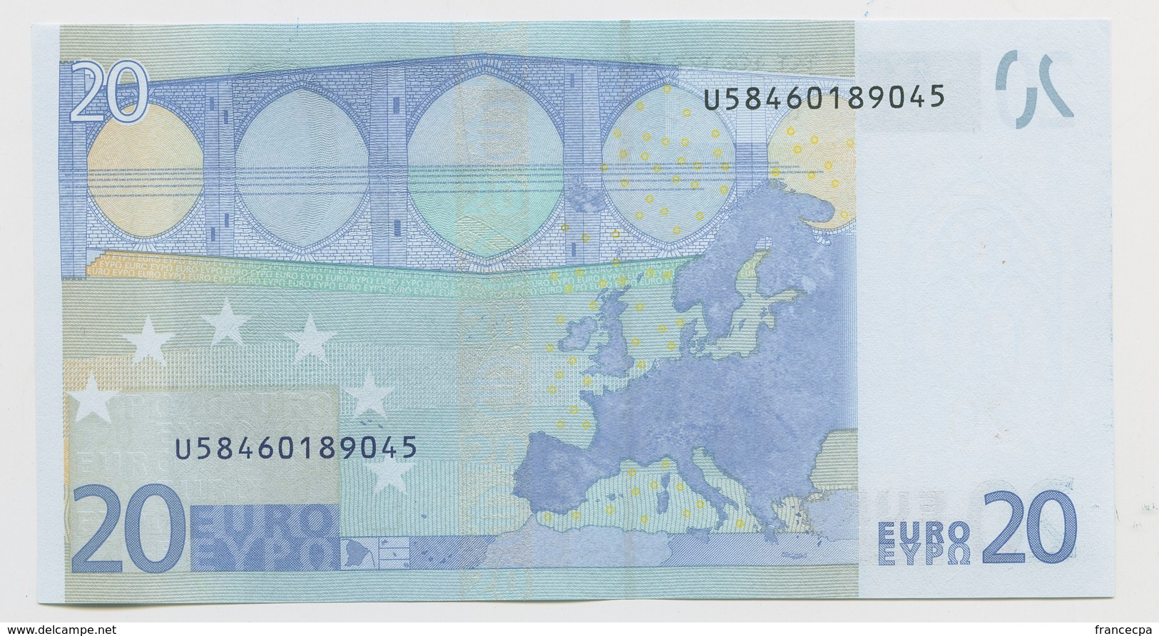 11 - BILLET 20 EURO 2002 NEUF Signature JEAN CLAUDE TRICHET  N° U58460189045 - Imp L066C4 - 20 Euro
