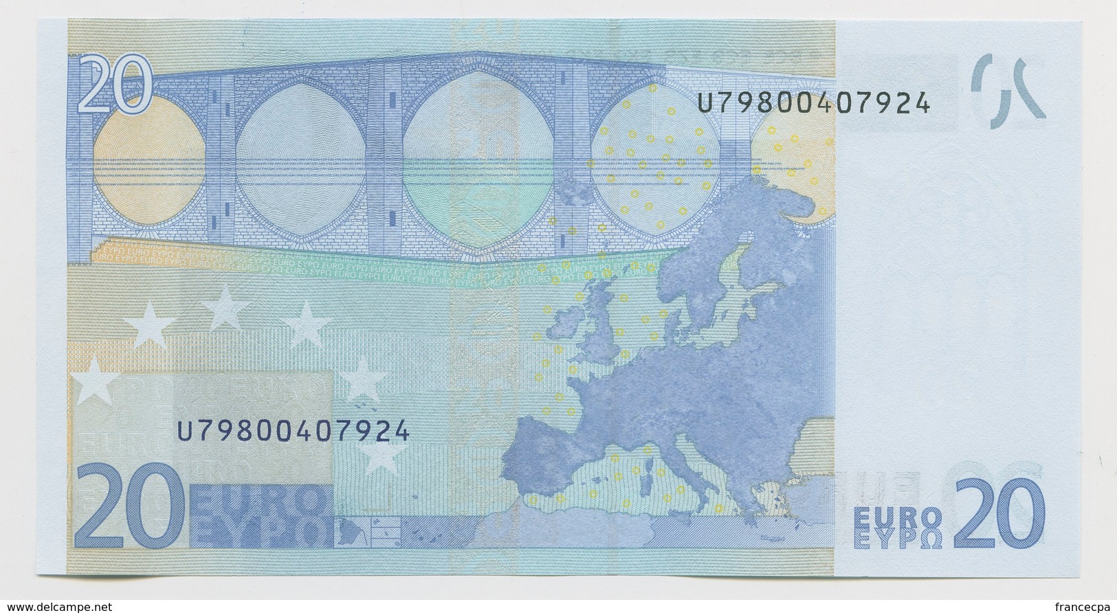 19 - BILLET 20 EURO 2002 NEUF Signature JEAN CLAUDE TRICHET  N° U79800407924 - Imp L079F6 - 20 Euro