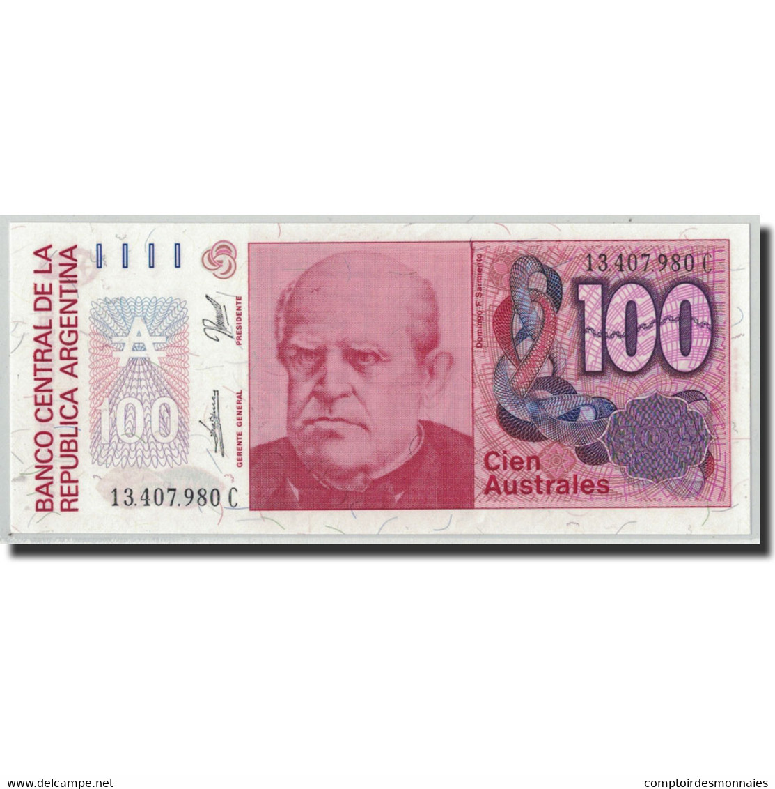 Billet, Argentine, 100 Australes, Undated (1985-90), KM:327c, NEUF - Argentine