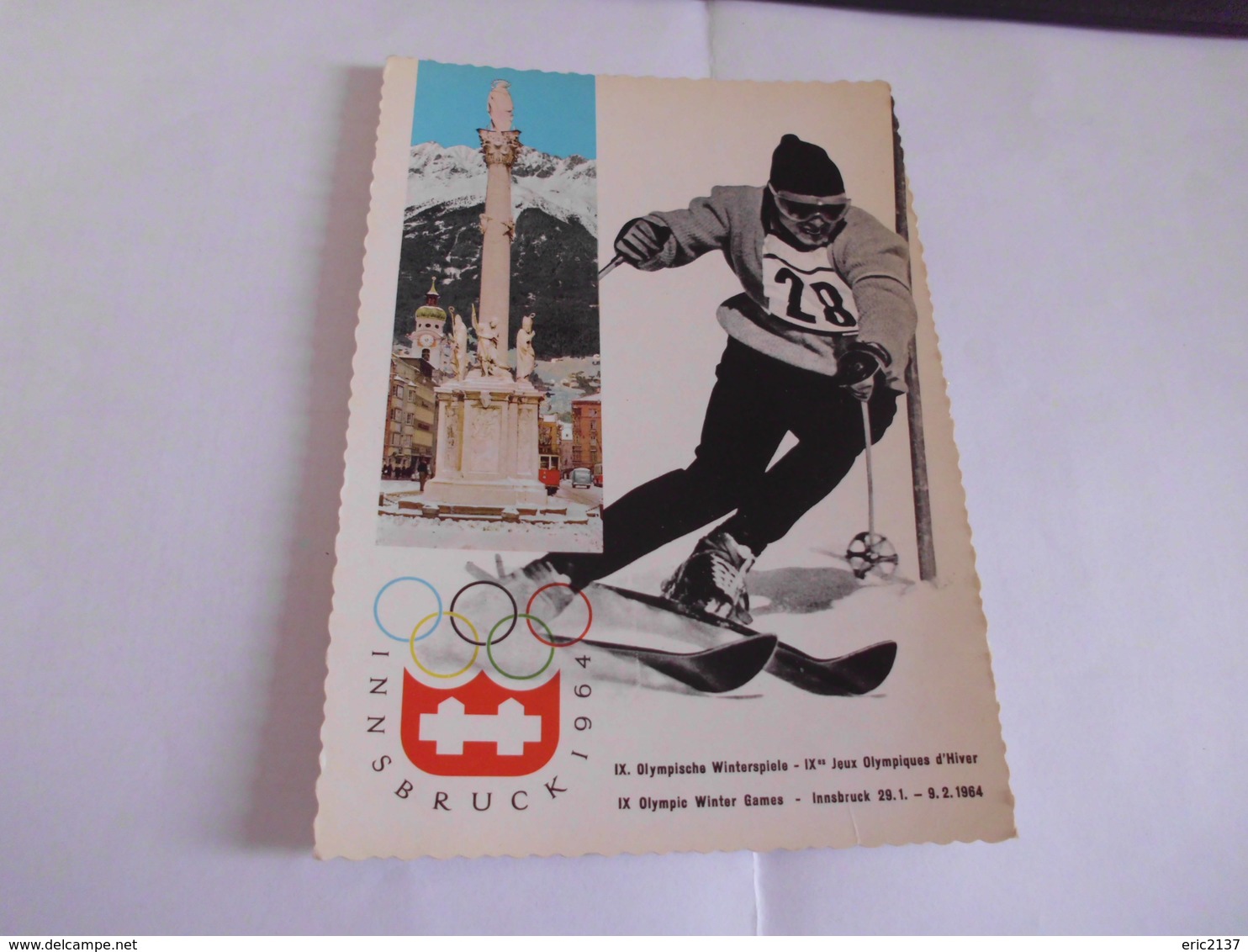 BELLE CARTE ..IX E JEUX OLYMPIQUES D'HIVER ..INNSBRUCK 1964 ...AUTRICHE - Jeux Olympiques