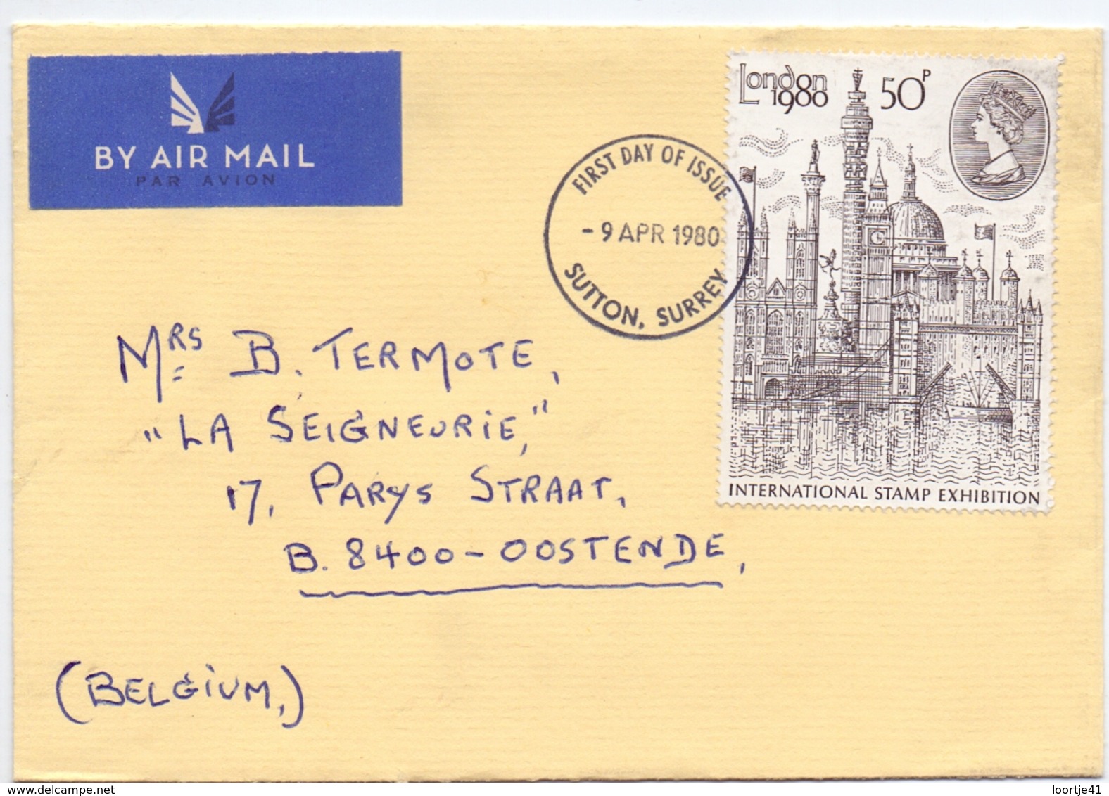 Omslag Enveloppe - Stempel Cachet  - FDC - Sutton Surrey 1980 - 1971-1980 Em. Décimales