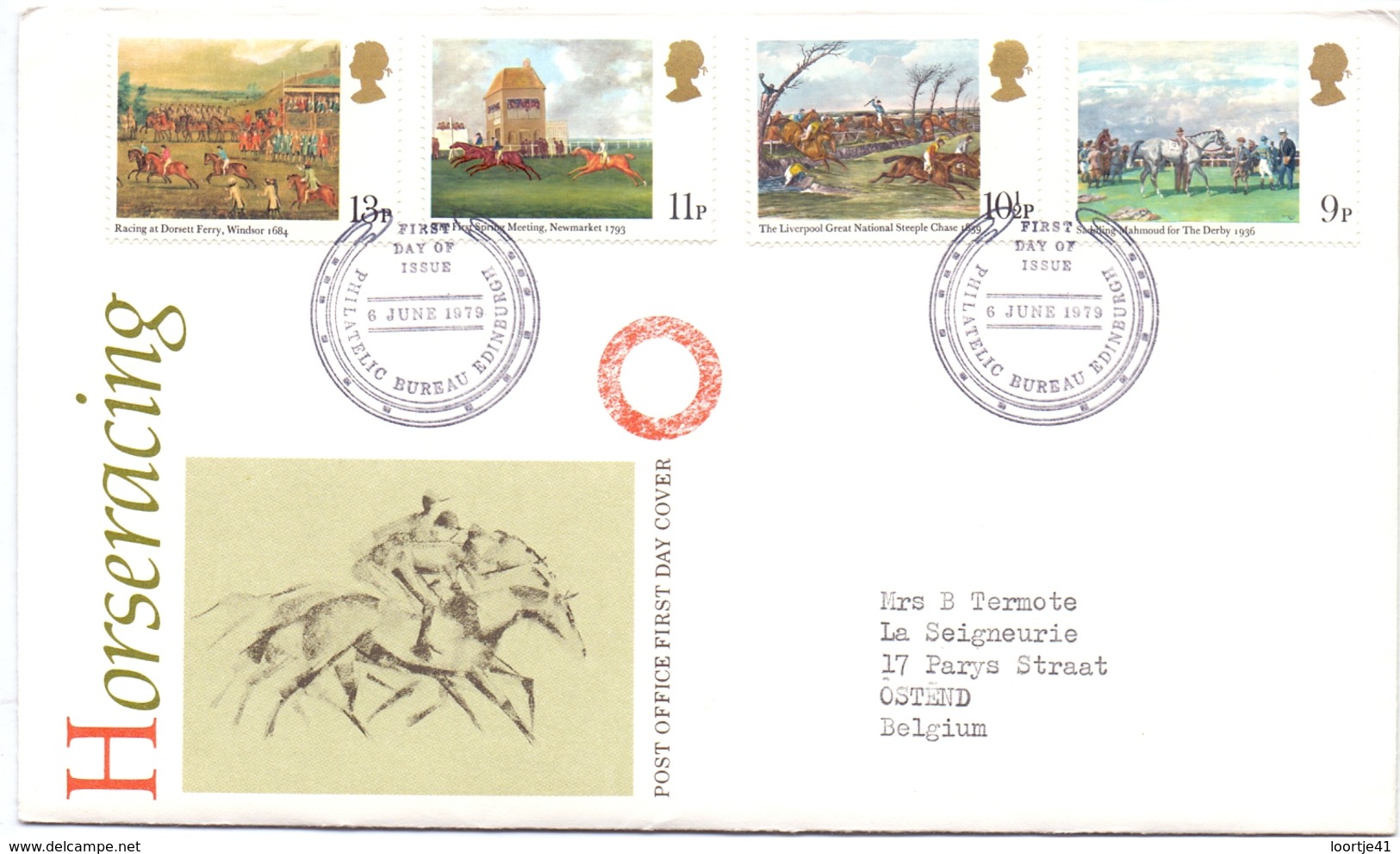 Omslag Enveloppe - Stempel Cachet  - FDC - Horseracing - Edinburgh 1979 - 1971-1980 Em. Décimales