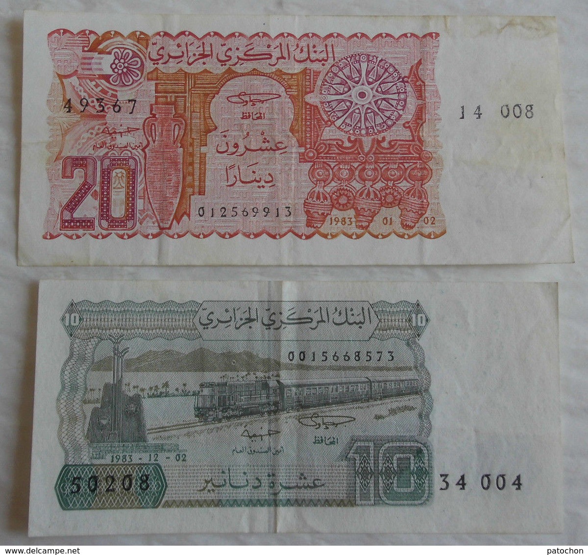 2 Billet De Banque D'Algerie 10 & 20 Dinars 1983. - Algérie