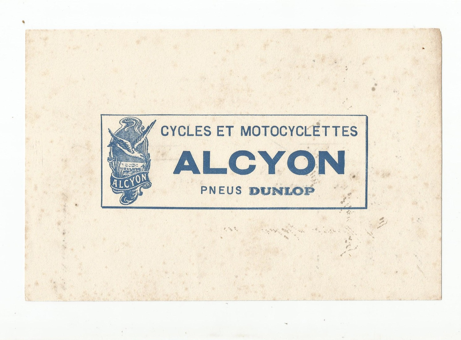 Buvard  Cycles Et Motocyclettes Alcyon  Pneux  Dunlop - Autres & Non Classés