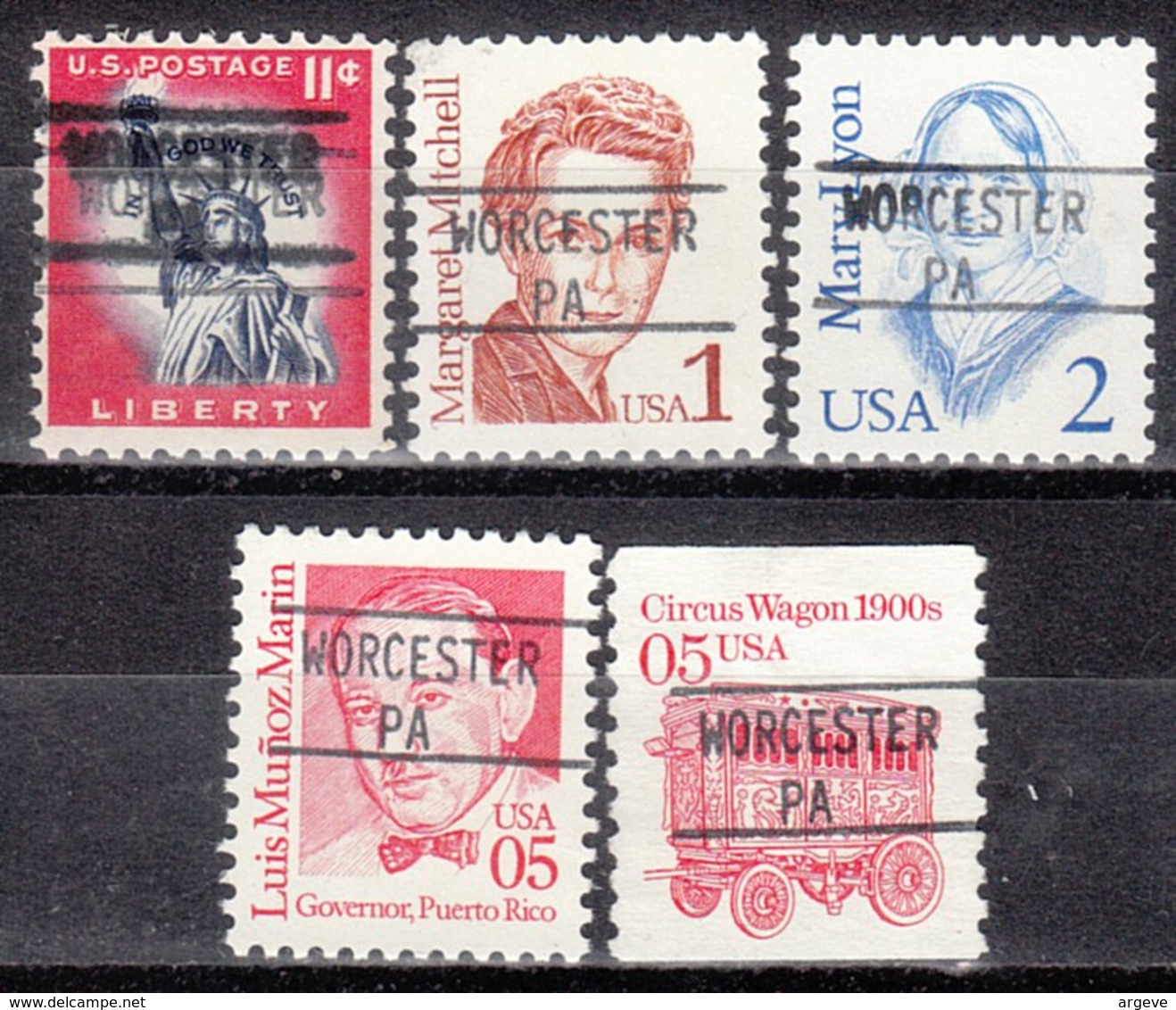 USA Precancel Vorausentwertung Preo, Locals Pennsylvania, Worchester 895, 5 Diff. - Precancels