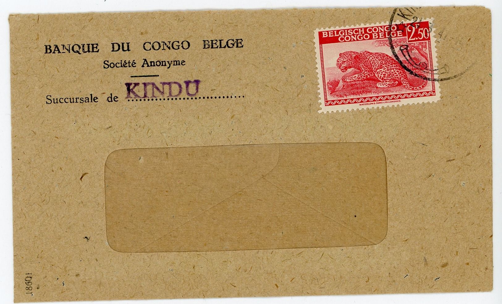 CONGO BELGE ENV 1947 KINDU LETTRE BANQUE DU CONGO BELGE - Covers & Documents