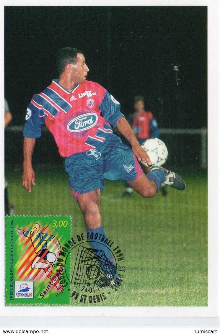 Foot Football Coupe Du Monde 1998 St-Denis "Aile De Pigeon" Sport Match But Footballeur - Calcio