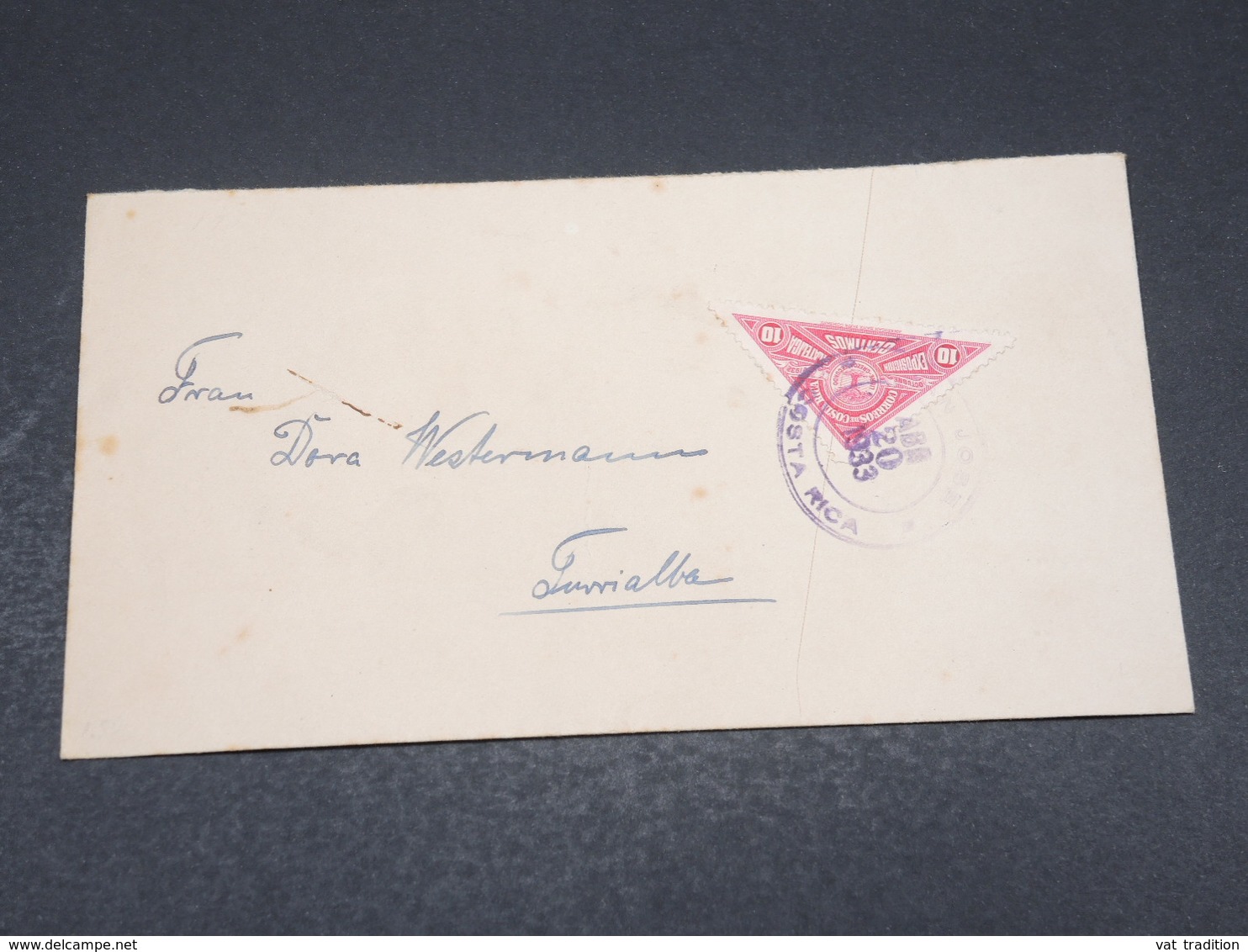 COSTA RICA - Enveloppe De San José Pour Turrialba En 1933 - L 17379 - Costa Rica