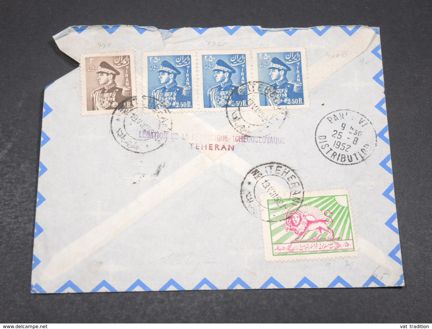 IRAN - Enveloppe De La Légation De Tchécoslovaquie à Téhéran Pour La France En 1952 - L 17394 - Iran