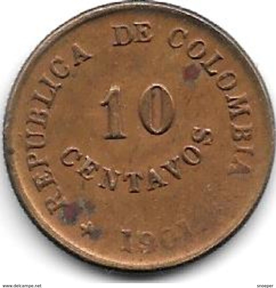 *Colombia Bogota Lepra  Coinage 10 Centavo 1901 B Km L3  Vf+ Look !!!!!! Rare !!!! - Kolumbien