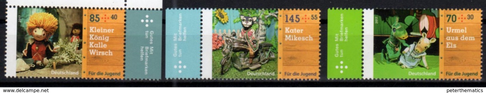 GERMANY, 2017, MNH, YOUTH STAMPS, CHILDREN'S CHARACTERS, 3v - Other & Unclassified