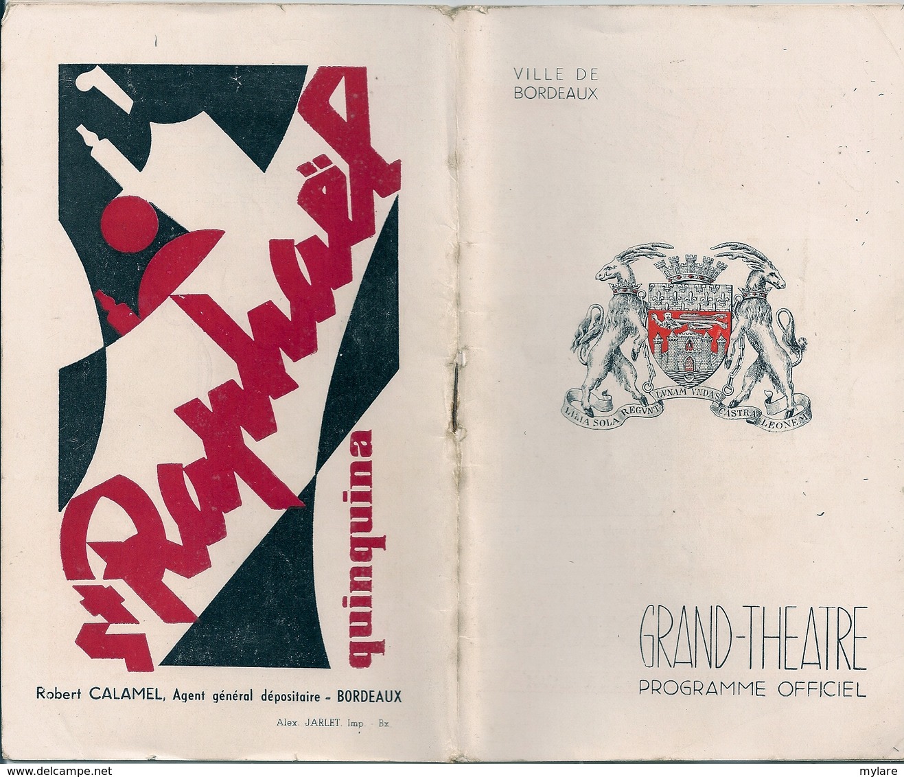 Bordeaux Programme Grand Théatre Saison 1952-53 - Bordeaux