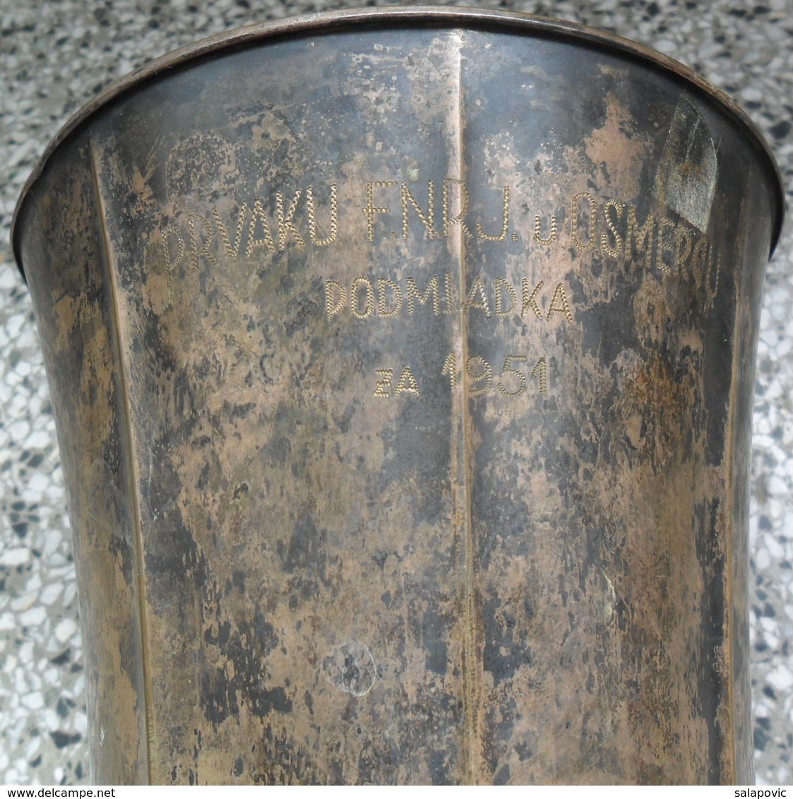 ROWING POKAL PEHAR, CUP VK BORAC OSIJEK PRVAK FNRJ PODMLADKA 1951 JUGOSLAVIJA, RRARE