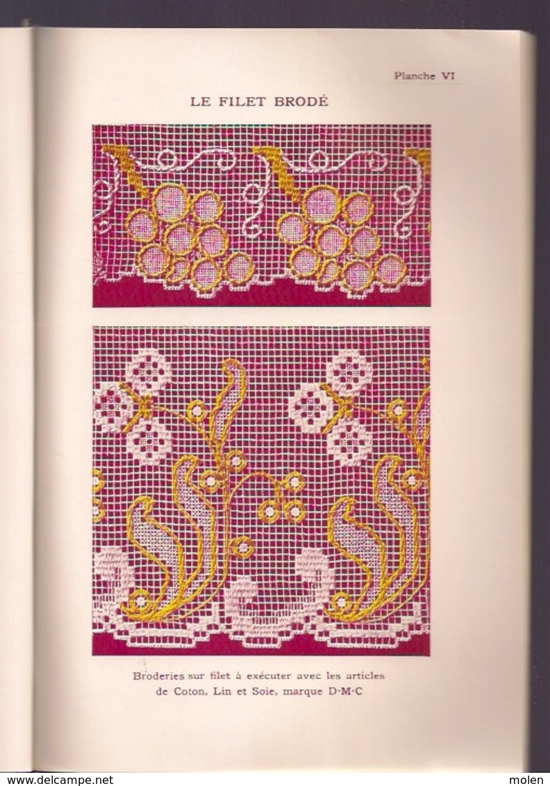 LE FILET BRODE BIBLIOTHEQUE DMC BRODERIE DENTELLE BRODEUSE DENTELLIERE POINT DE CROIX CROSS STITCH KRUISSTEEK Z321 - Punto De Cruz