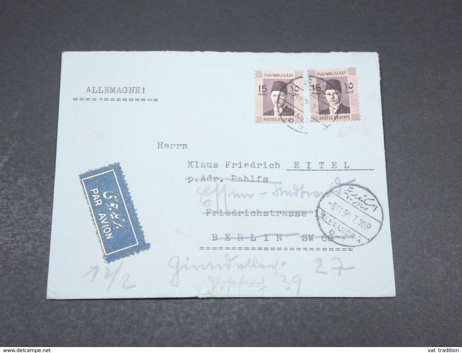 EGYPTE - Enveloppe De Alexandrie Pour L' Autriche En 1939  Affranchissement Plaisant - L 17432 - Covers & Documents