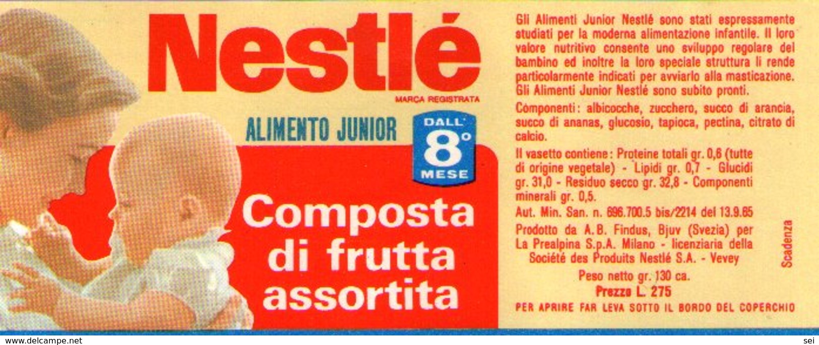 B 1856 - Etichetta, Nestlé - Frutta E Verdura