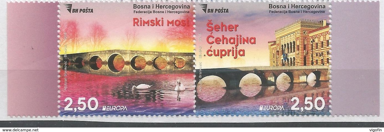 BH 2018-733-4 EUROPA CEPT, BOSNA AND HERZEGOVINA, 1 X 2v, MNH - 2018