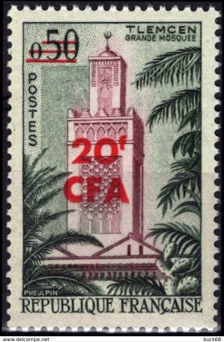 REUNION CFA Poste 351 ** MNH TLEMCEN (Algérie) La Grande Mosquée Moschee Moschea Mosque (CV 19 €) - Neufs