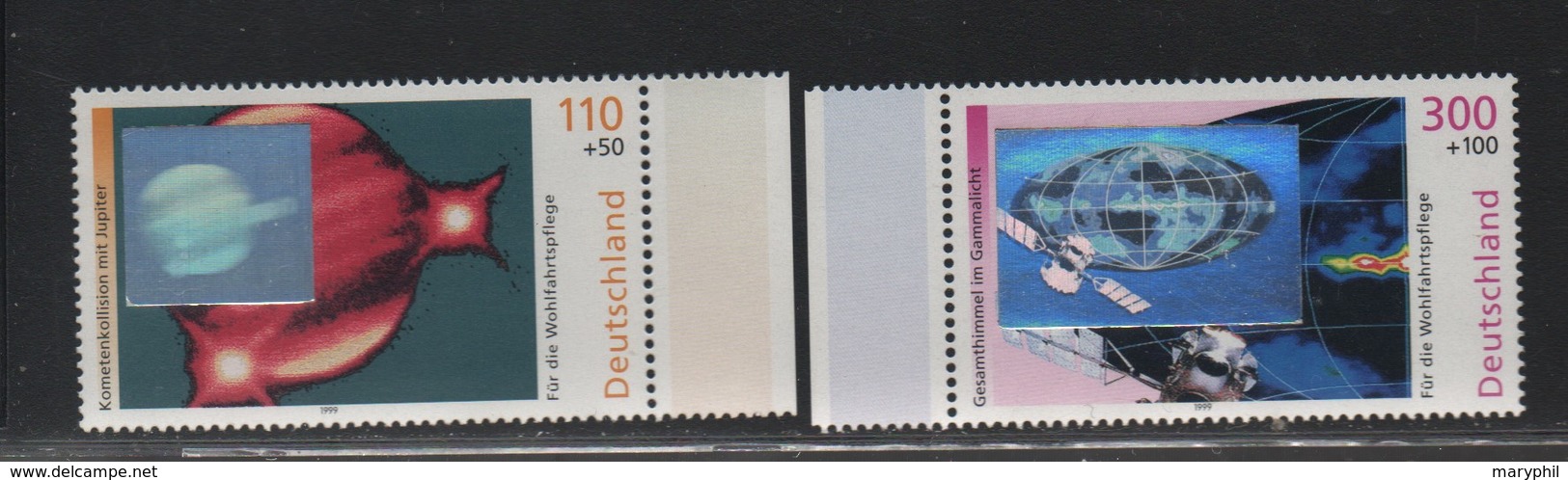 LOT 350 - ALLEMAGNE N° 1912 Et 1913  ** -  2 Val  HOLOGRAMME - COSMOS - Cote 9 € - Hologrammes