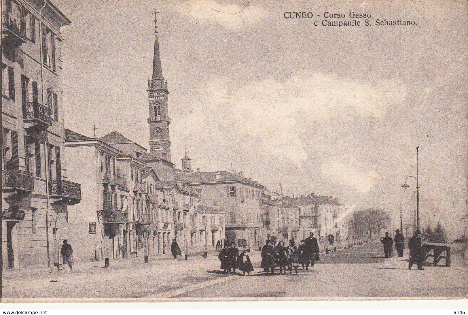 Cuneo-Corso Gesso E Campanile S.Sebastiano-Originale 100%-2 Scan-an - Cuneo